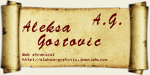 Aleksa Gostović vizit kartica